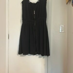 Forever 21 Black Pleated Mini Dress V-neck Cocktail